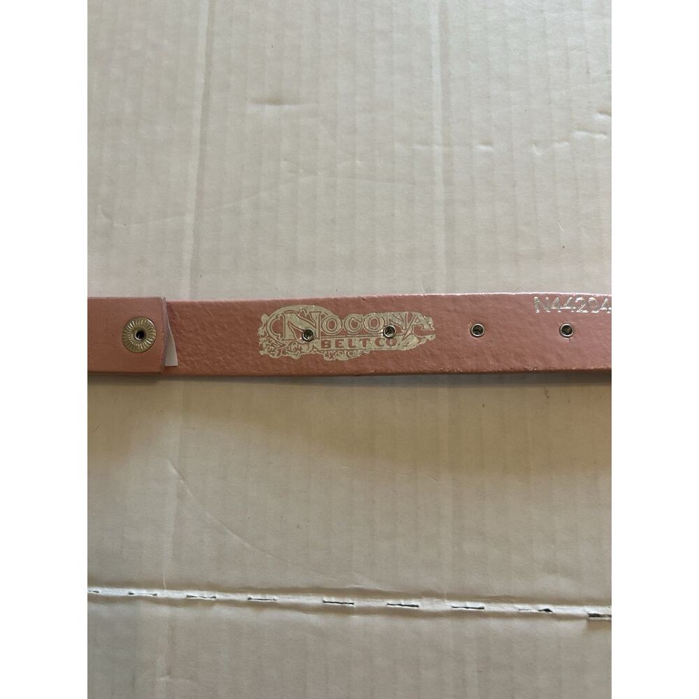 Nocona Cowgirl Pink Silver Studded Western Rodeo Buckle Leather Belt Size 26 EUC - Picture 4 of 10